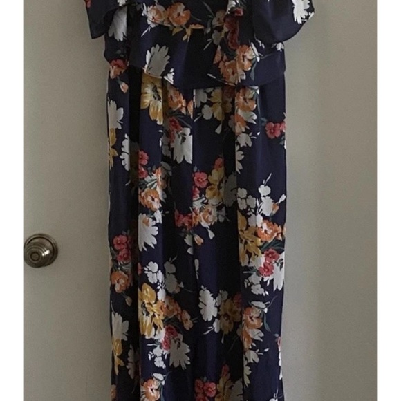 Laundry by Shelli Segal Women’s Floral Two Tier Ruffle Palazzo Jumpsuit Size 12 - Picture 4 of 12